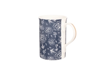 Siip Floral Fluted Mug Navy Siip Floral Fluted Mug Navy