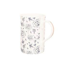 Siip Floral Fluted Mug Navy White (SPFLUFLOWHN)