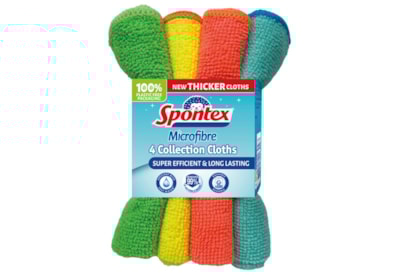 Spontex Microfibre Cloths 4Pk Spontex Microfibre Cloths 4Pk