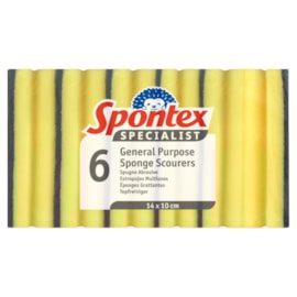 Spontex Specialist Sponge Scourer 6pk Spontex Specialist Sponge Scourer 6pk