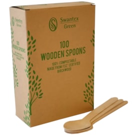 Swantex Wooden Disposable Spoons 100s Swantex Wooden Disposable Spoons 100s