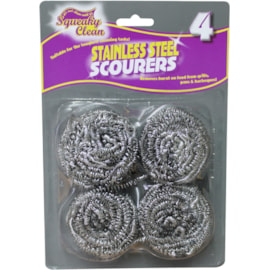 Squeaky Clean Ramon  Stainless Steel Scourers 4pk (838SQ2)
