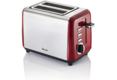 Swan Townhouse 2 Slice S/s Toaster Red (ST14015RN)