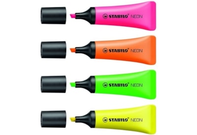 Stabilo Neon Highlighter Asst 4pk (72/4-1)