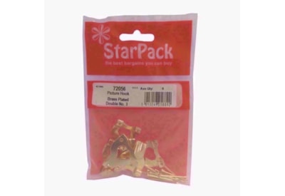 Starpack Double Brassed Picture Hooks 6s (72056)