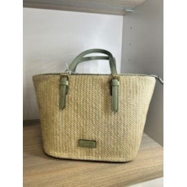 Nova Leather Straw Tote Nova Leather Straw Tote