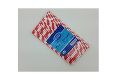 Striped Red Paper Straws 50s (E43.0869)