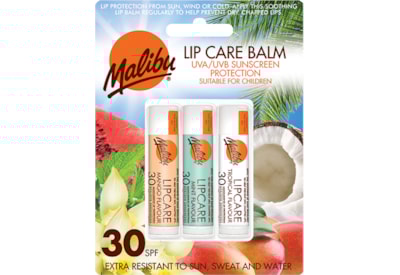 Malibu Lip Care Balm Spf30 3x4g Malibu Lip Care Balm Spf30 3x4g