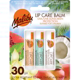 Malibu Lip Care Balm Spf30 3x4g Malibu Lip Care Balm Spf30 3x4g