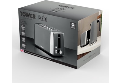 Tower Ash 2 Slice Toaster Grey (T20072GRYBF)