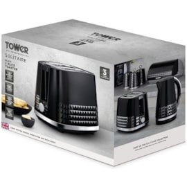 Tower Solitaire 2 Slice Toaster Black (T20082BLK)