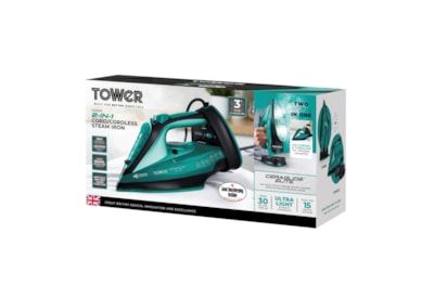 Tower Cordless Steam Iron Teal Tower Cordless Steam Iron Teal