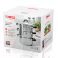 Tower Essentials 3 Tier Steamer Stainless Steel 18cm Tower Essentials 3 Tier Steamer Stainless Steel 18cm