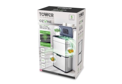 Tower Ozone Recycling Sensor Bin S/steel 50l Tower Ozone Recycling Sensor Bin S/steel 50l