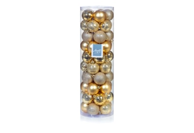 50pc Multi Finish Baubles Champagne 60mm