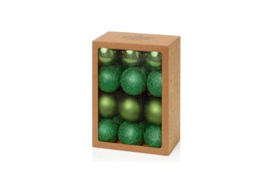 24 Multi Finish Baubles Dark Green 60mm 24 Multi Finish Baubles Dark Green 60mm