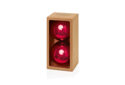 2pc Shatterproof Shiny Baubles Red 150mm