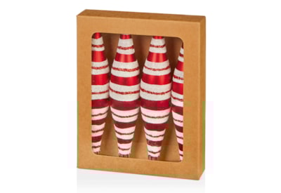 4pc Stripe Drop Red-white Boxed 15cm 4pc Stripe Drop Red-white Boxed 15cm