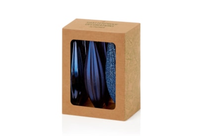 6pc Drop Bauble Boxed Midnight Blue 11cm 6pc Drop Bauble Boxed Midnight Blue 11cm