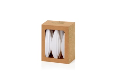 6pc Drop Bauble Boxed White 11cm 6pc Drop Bauble Boxed White 11cm