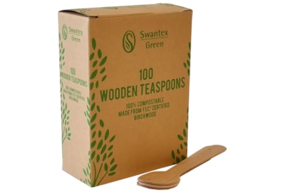 Swantex Wooden Disposable Teaspoons 100s Swantex Wooden Disposable Teaspoons 100s