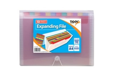 Tiger 13 Pocket Rainbow Expanding File A4 Tiger 13 Pocket Rainbow Expanding File A4