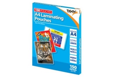 Tiger Laminator A4 Pouches 150m 100s Tiger Laminator A4 Pouches 150m 100s