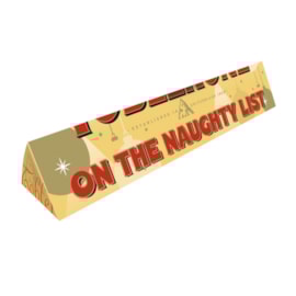 Toblerone Bar w On The Naughty List Sleeve 100g Toblerone Bar w On The Naughty List Sleeve 100g