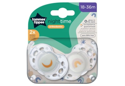 Tommee Tippee Night Soothers 18-36months 2pk Tommee Tippee Night Soothers 18-36months 2pk