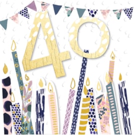 40th Balloons Birthday Card (TP0027KW)