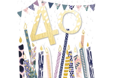 40th Balloons Birthday Card (TP0027KW)