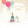 Champagne Pop Fizz And Balloons Birthday Card (TP0074KW)