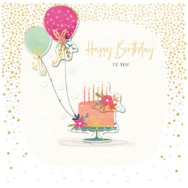 Champagne Pop Cake And Balloons Birthday Card (TP0075KW)