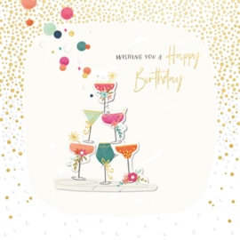 Champagne Pop Champagne Tower Birthday Card (TP0076KW)