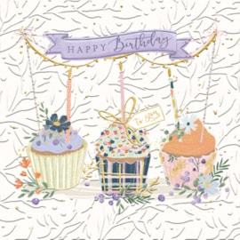 Festoon Birthday Cup Cakes Birthday Card (TP0097KW)