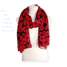 Silver Glitter Poppy Print Scarf Silver Glitter Poppy Print Scarf