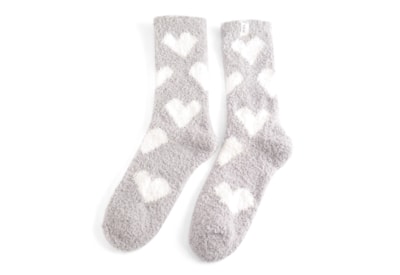 Miss Sparrow Fluffy Heart Socks Grey Miss Sparrow Fluffy Heart Socks Grey