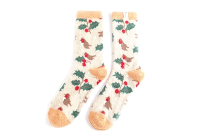 Miss Sparrow Fluffy Winter Hedgerow Socks Silver Miss Sparrow Fluffy Winter Hedgerow Socks Silver