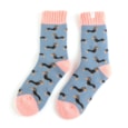 Miss Sparrow Winter Little Sausage Dogs Socks Blue Miss Sparrow Winter Little Sausage Dogs Socks Blue
