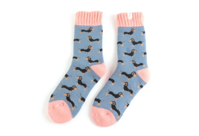 Miss Sparrow Winter Little Sausage Dogs Socks Blue Miss Sparrow Winter Little Sausage Dogs Socks Blue
