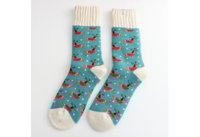 Miss Sparrow Winter Socks Xmas Sausage Dogs Duck Egg Miss Sparrow Winter Socks Xmas Sausage Dogs Duck Egg