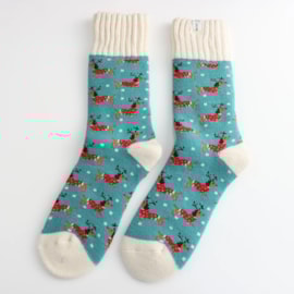 Miss Sparrow Winter Socks Xmas Sausage Dogs Duck Egg