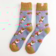 Miss Sparrow Winter Socks Foxes Powder Blue Miss Sparrow Winter Socks Foxes Powder Blue