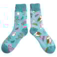 Miss Sparrow Winter Socks Woodland Duck Egg