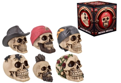 10Cm Resin Skull 6 Assorted In Colour Box 10Cm Resin Skull 6 Assorted In Colour Box