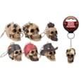 4Cm Resin Skull Keyring 6 Assorted