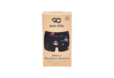 Eco Chic Black Yachts Bamboo Underpants Large (U09BK-L)