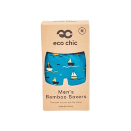 Eco Chic Teal Yachts Bamboo Underpants Medium (U09TL-M)