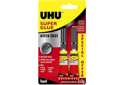Uhu Super Glue Ultra Fast Liquid 2 x 3g 6g (37421)