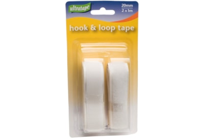 Ultratape Hook & Loop Tape White 20mm x 1m (RT0170WHT)